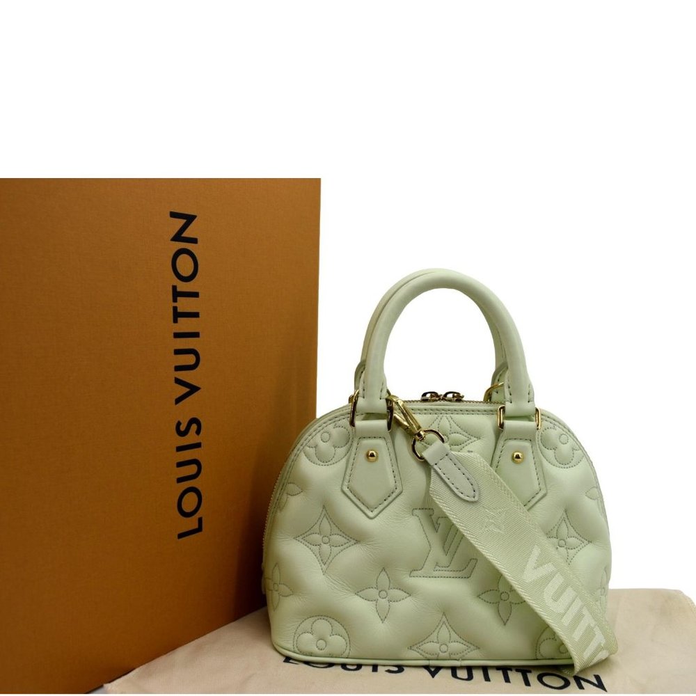 LOUIS VUITTON  Alma BB Bubblegram Quilted Leather Satchel Crossbody Bag Green - Picture 3 of 11